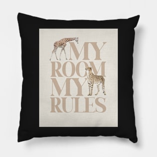 My room my rules quote Kids art Pillow