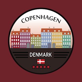 Copenhagen city with denmark flag T-Shirt