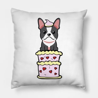 French bulldog Jumping out of a cake Pillow