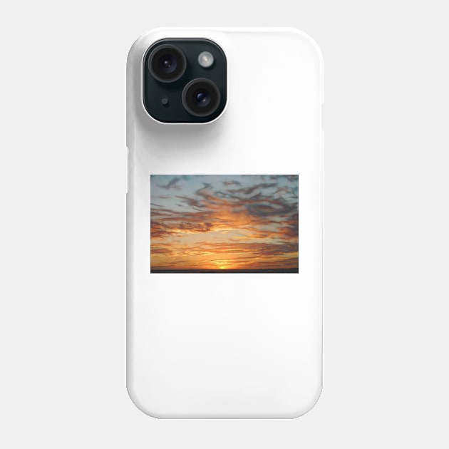 beautiful patterned golden glow with elegant cloudscape at sunset Phone Case by mister-john