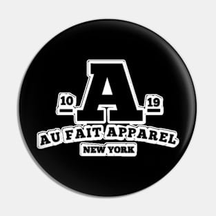 Aufait white og 1 logo white outline New York Pin