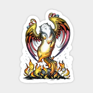 Phoenix Cat Rising From The Ashes Magnet