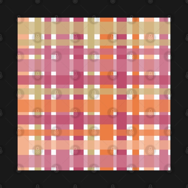 Modern tartan plaid in tones of berry pink and gorgeous orange by FrancesPoff