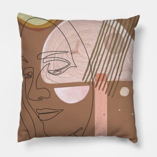 Abstract modern woman face Pillow