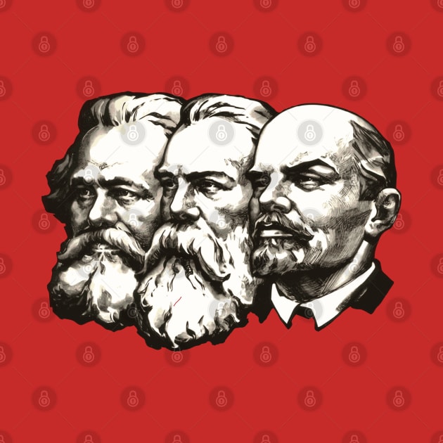 Marx, Engels and Lenin Faces by Beltschazar