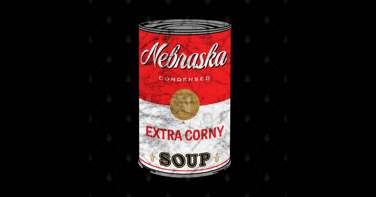 Nebraska Extra Corny Soup Can vintage design Nebraska