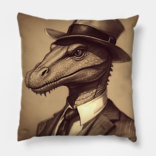 Cool Dragon in Suit and Hat Pillow
