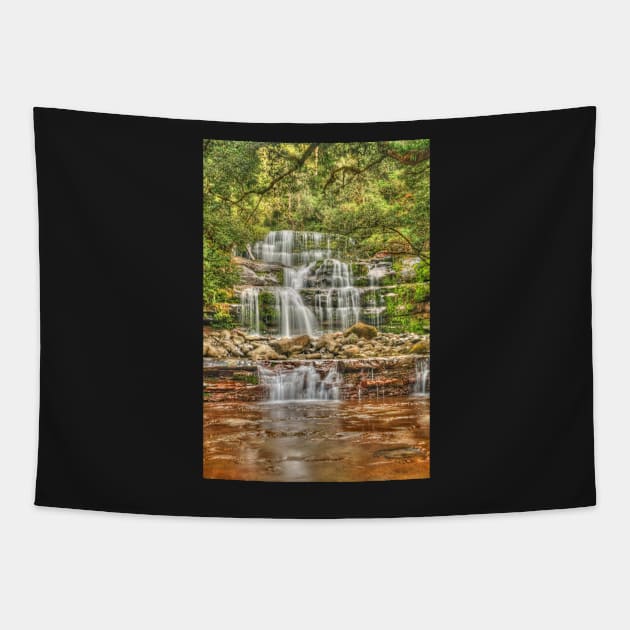 Liffey Falls portrait Tapestry by Michaelm43