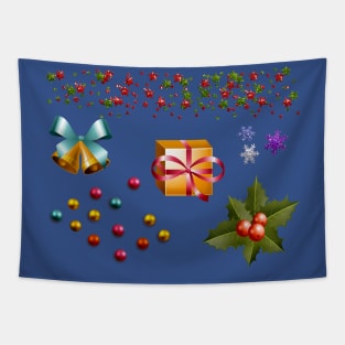 Merry Christmas Tree Decorations Tapestry