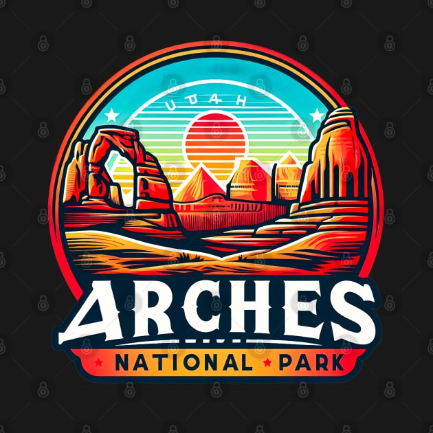 Arches National Park (Utah) Moab Utah Arches Vintage Sunset by T-shirt US