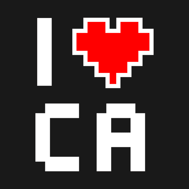 I Love California - Pixel heart for Californian gamer by aaronsartroom