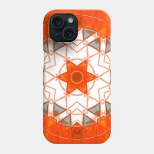 Mosaic Mandala Orange and White Phone Case