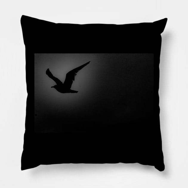 Black Bird Pillow by GrinningIdiot