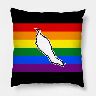 Denman Island BC - Rainbow Pride Flag - LGBTQ+ Love - Denman Island Pillow