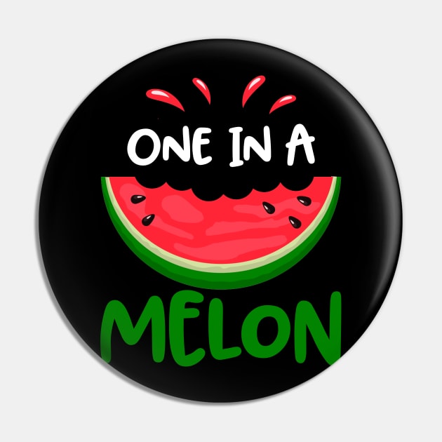 One In A Melon Cute Summer Watermelon Pin by Elliottda