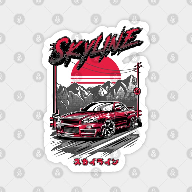 Nissan Skyline GTR 34 Magnet by JDM Boyz