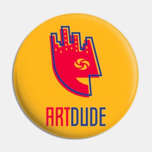 YourArtDude Logo In Red And Blue Pin