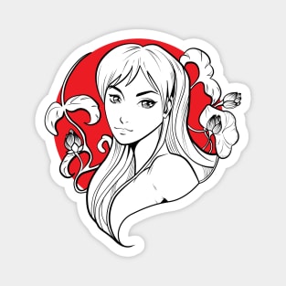 Manga Red Sun Girl #1 Magnet