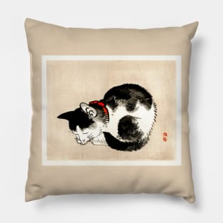 Sleeping cat by Kōno Bairei Pillow