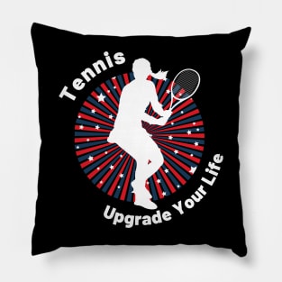 US Open Tennis USA Flag Silhouette Pillow