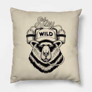 Bear stay wild lines Pillow