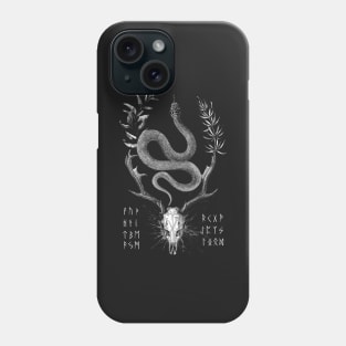 Snake, Deer and Runes in Nordic Style Phone Case