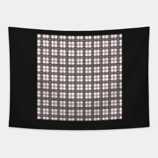 Traditional Japanese Vintage Complex Plaid Koushi Pattern in Black and White Tapestry