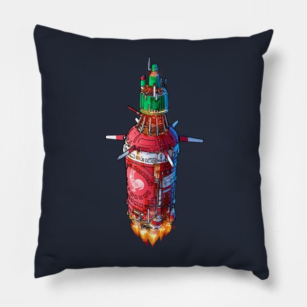 Sriracha Ship Pillow by spacegoose