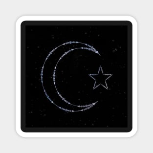 Black Night Sky Moon & Stars Graphic Zodiac Design Gifts Magnet