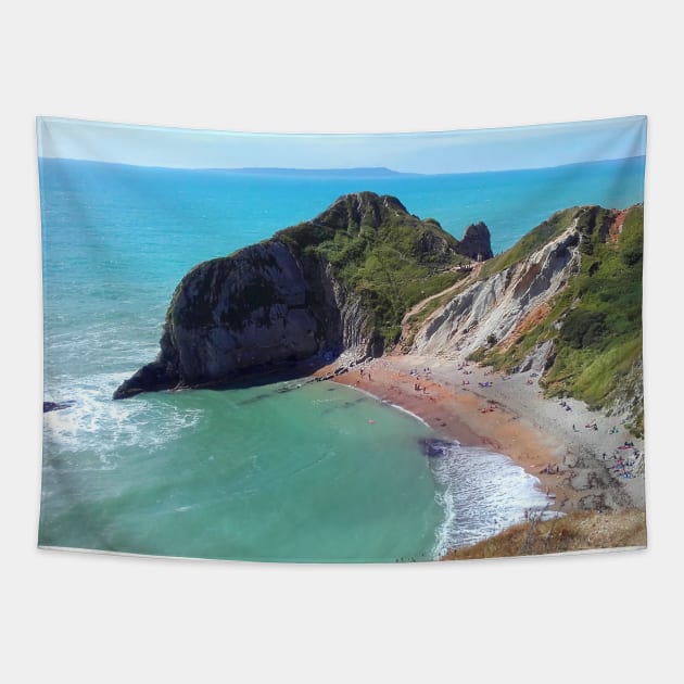 Seaside - Durdle Door/Man O'War bay Tapestry by helengarvey