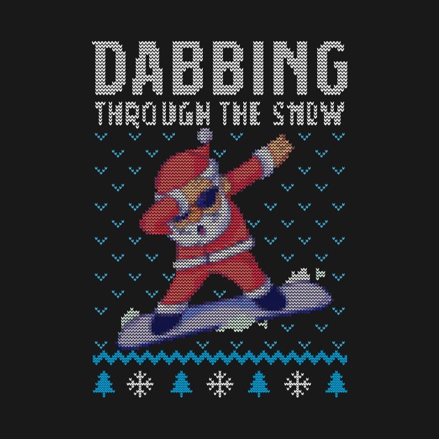 Dabbing Through The Snow Christmas Santa Snowboarding by UNDERGROUNDROOTS