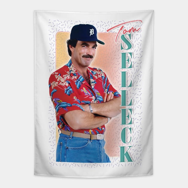 Tom Selleck -- 80s Aesthetic Design Tapestry by DankFutura