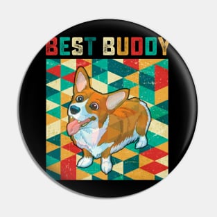 Best Buddy Corgi Pin