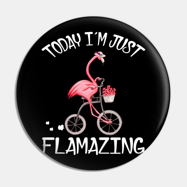 Today I_m Just Flamazing T-Shirt Amazing Flamingo Bicycle Lover Pin by reynoldsouk4