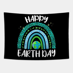 Happy Earth Day Awareness Rainbow Earth Day 2024 Tapestry