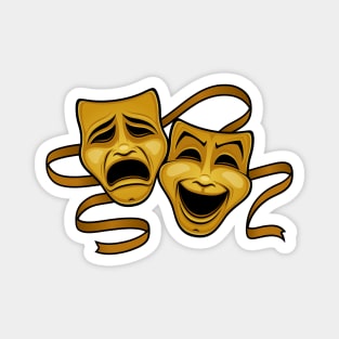 Gold Comedy And Tragedy Theater Masks Magnet