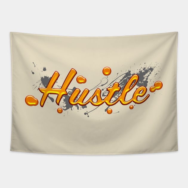 Hustle Hard Gel Graphic Logo Short Sleeve Hustling T-Shirt Tapestry by NearlyNow