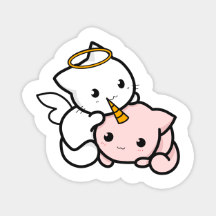 cat angel and cat unicorn Magnet