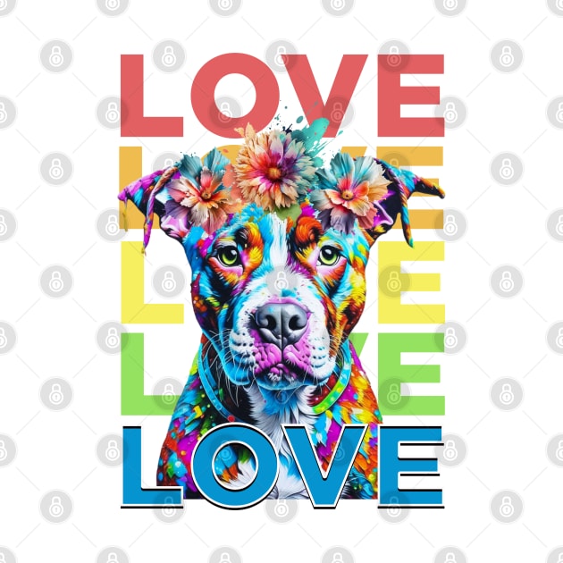 Rainbow Pitbull Love by TempoTees