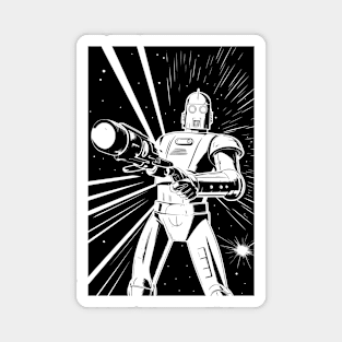 Vintage style sci-fi android robot art Magnet