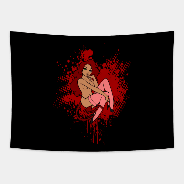 She Devil Tapestry by Lifeline/BoneheadZ Apparel