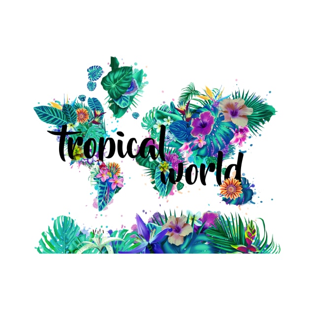 world map tropical by BekimART