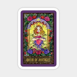 Queen Of Pentacles. Magic Gate Tarot Card Design. Magnet