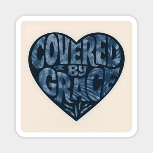 Covered By Grace blue Adire Magnet