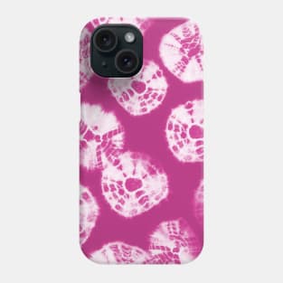 Shibori Kumo tie dye white dots over pink fuchsia Phone Case