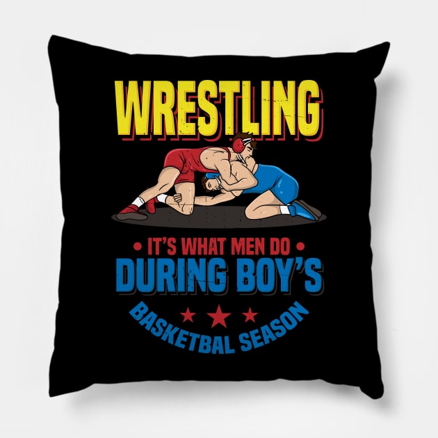 Wrestler Coach Funny Wrestling Dad Sport Gift Idea Pillow by Dolde08