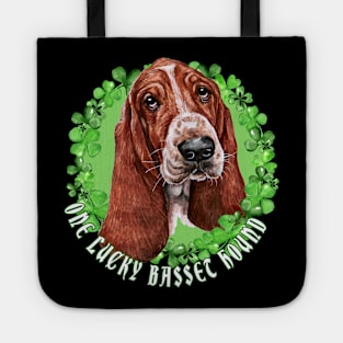 One Lucky Basset Haund Funny St. Patrick Dog Tote