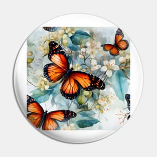 Monarch Butterflies Watercolor 24 Pin