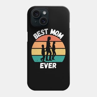 Best Mom Ever. Retro Sunset Design For Moms. Phone Case