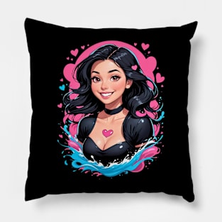 Happy Valentine's Day comic pop art anime design Pillow